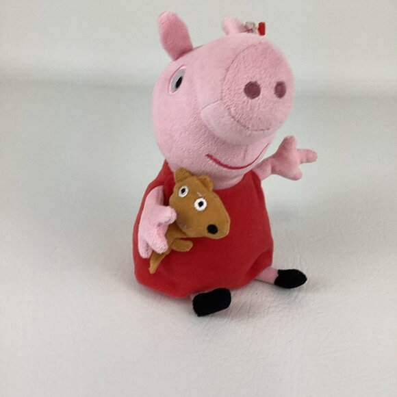 Ty Beanie Babies Peppa Pig 6" Plush Bean Bag Stuffed Animal Toy Vintage TAGS - Picture 2 of 7